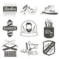 Set of vintage barber shop logo, labels, badges Royalty Free Stock Photo