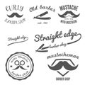 Set of vintage barber shop logo, stickers, labels