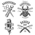 Set of vintage barbershop emblems Royalty Free Stock Photo