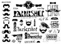 Set of vintage Barbershop (hair salon) logo, labels, street sign Royalty Free Stock Photo