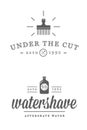 Set of vintage barbershop labels. Templates for the design of logos and emblems. Royalty Free Stock Photo