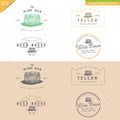 Set of vintage barrel logo design for alcohol handmade craft Royalty Free Stock Photo