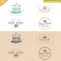 Set of vintage barrel logo design for alcohol handmade craft