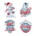 Set of vintage baseball badges, emblems and logo Royalty Free Stock Photo