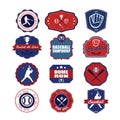 Set of vintage baseball labels and badges