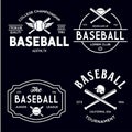 Set of vintage baseball typography emblems, sports logos and design elements. Logotype templates and badges