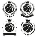 Set of Vintage Basketball Club Badge and Label