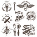 Set of vintage beer brewery emblems