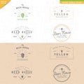 Set of vintage beer fruit logo design