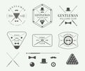 Set of vintage billiard labels, emblems, logo Royalty Free Stock Photo