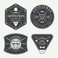 Set of vintage billiard labels, emblems and logo Royalty Free Stock Photo