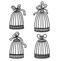 Set of vintage birdcages Royalty Free Stock Photo