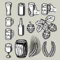 Set of Vintage Black and White Beer Objects