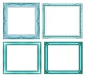 Set of vintage blue frame with blank space and clipping path Royalty Free Stock Photo