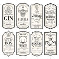 Set of vintage bottle label design with ethnic elements