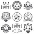 Set of vintage boxing emblems