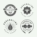 Set of vintage boxing and martial arts logo badges and labels in retro style. Royalty Free Stock Photo