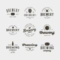 Set of vintage brewery logos. vector illustration