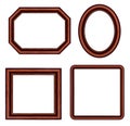 Set of vintage brown picture frames. Royalty Free Stock Photo