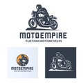 Set of vintage cafe racer motorcycle logo.