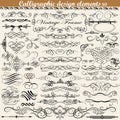 set of vintage calligraphic design elements Royalty Free Stock Photo