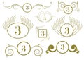 Set of vintage calligraphic design elements and vector page decorations. Royalty Free Stock Photo