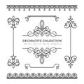 Set of vintage calligraphic vignettes and borders Royalty Free Stock Photo