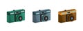 Set of vintage cameras. Vintage handheld camera. Royalty Free Stock Photo