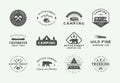 Set of vintage camping outdoor and adventure logos, badges, labels, emblems, marks and design elements. Graphic Art. Royalty Free Stock Photo