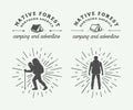 Set of vintage camping outdoor and adventure logos, badges