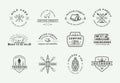 Set of vintage camping outdoor and adventure logos, badges, labels, emblems, marks and design elements. Royalty Free Stock Photo