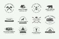 Set of vintage camping outdoor and adventure logos, badges Royalty Free Stock Photo