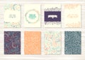 Set of vintage cards with flower patterns and ornaments Royalty Free Stock Photo