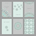 Set of vintage cards templates in ethnic style