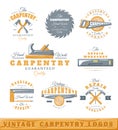 Set of vintage carpentry logos