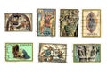 A set of vintage Christmas postage stamps from Spain. Royalty Free Stock Photo