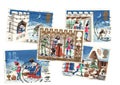 A set of vintage Christmas stamps from Great Britain. Royalty Free Stock Photo