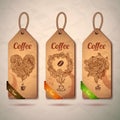 Set of vintage coffee labels