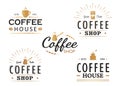 Set of vintage Coffee logo templates, badges and design elements. Logotypes collection for coffee shop, cafe, restaurant. Royalty Free Stock Photo