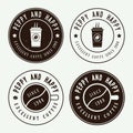 Set of vintage coffee logos, labels and emblems Royalty Free Stock Photo