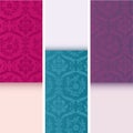 Set of vintage colorful damask vertical banners Royalty Free Stock Photo