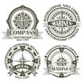 Set of vintage compasses Royalty Free Stock Photo