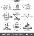 Set of vintage cosmetics labels, logos