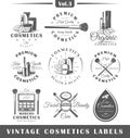 Set of vintage cosmetics labels, logos