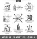 Set of vintage cosmetics labels, logos