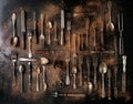 Set of vintage cutlery Royalty Free Stock Photo