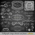 Set of Vintage Decorations Elements.Flourishes Calligraphic Ornaments and Frames with place for your text. Retro Style Royalty Free Stock Photo