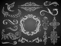 Set of Vintage Decorations Elements.Flourishes Calligraphic Ornaments and Frames with place for your text. Retro Style Royalty Free Stock Photo