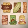 Set of vintage decorative coffee labels Royalty Free Stock Photo