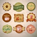 Set of vintage decorative coffee labels Royalty Free Stock Photo